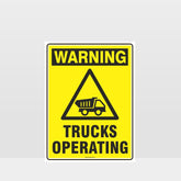 Custom Signs Outdoor Metal,Warning Trucks Operating Sign